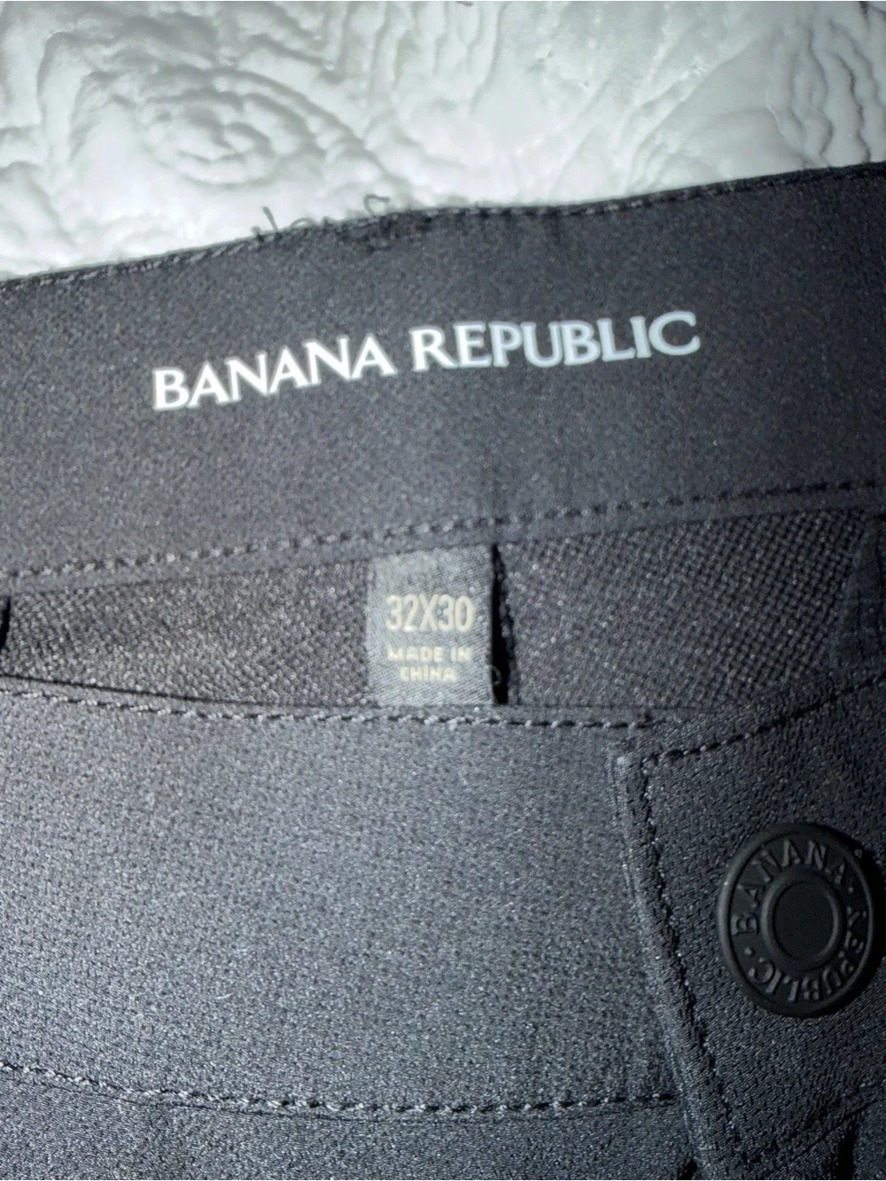 Banana Republic Men’s Black Flat-Front Chinos